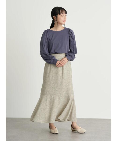 earth music&ecology（アースミュージックアンドエコロジー）の「花柄切り替えマーメイドスカート ＊（スカート・レディース・ブラック/ライトベージュ/グリーン・FREE）」の18枚目の写真