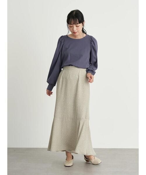 earth music&ecology（アースミュージックアンドエコロジー）の「花柄切り替えマーメイドスカート ＊（スカート・レディース・ブラック/ライトベージュ/グリーン・FREE）」の12枚目の写真