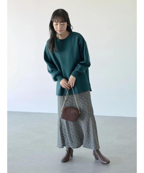 earth music&ecology（アースミュージックアンドエコロジー）の「花柄切り替えマーメイドスカート ＊（スカート・レディース・ブラック/ライトベージュ/グリーン・FREE）」の9枚目の写真