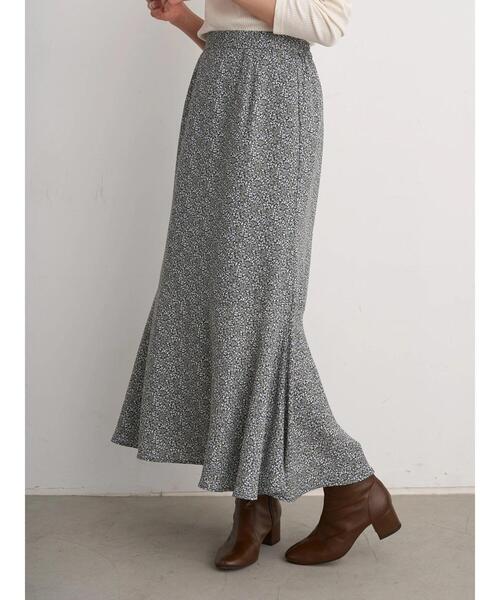 earth music&ecology（アースミュージックアンドエコロジー）の「花柄切り替えマーメイドスカート ＊（スカート・レディース・ブラック/ライトベージュ/グリーン・FREE）」の19枚目の写真