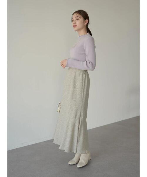 earth music&ecology（アースミュージックアンドエコロジー）の「花柄切り替えマーメイドスカート ＊（スカート・レディース・ブラック/ライトベージュ/グリーン・FREE）」の10枚目の写真