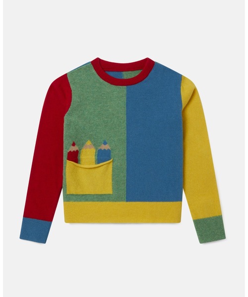 カラーブロック ニット インターシア ジャンパー