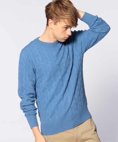 UNITED ARROWS（ユナイテッドアローズ）の「UAS カシミヤケーブル　ハイネックセーター◆（ニット/セーター・メンズ・ホワイト/ブラック/ピンク/オリーブ/コバルトブルー/ネイビー・X-LARGE/SMALL/LARGE/MEDIUM/X-SMALL）」の5枚目の写真