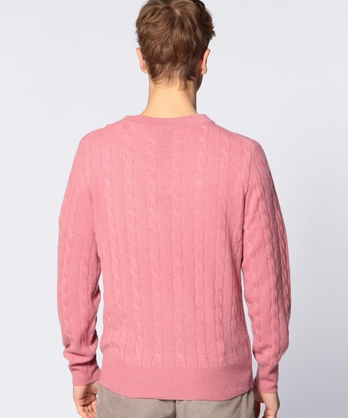 UNITED ARROWS（ユナイテッドアローズ）の「UAS カシミヤケーブル　ハイネックセーター◆（ニット/セーター・メンズ・ホワイト/ブラック/ピンク/オリーブ/コバルトブルー/ネイビー・X-LARGE/SMALL/LARGE/MEDIUM/X-SMALL）」の19枚目の写真