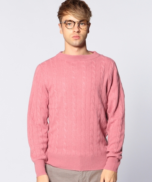 UNITED ARROWS（ユナイテッドアローズ）の「UAS カシミヤケーブル　ハイネックセーター◆（ニット/セーター・メンズ・ホワイト/ブラック/ピンク/オリーブ/コバルトブルー/ネイビー・X-LARGE/SMALL/LARGE/MEDIUM/X-SMALL）」の20枚目の写真