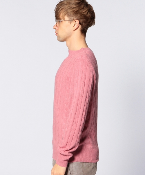 UNITED ARROWS（ユナイテッドアローズ）の「UAS カシミヤケーブル　ハイネックセーター◆（ニット/セーター・メンズ・ホワイト/ブラック/ピンク/オリーブ/コバルトブルー/ネイビー・X-LARGE/SMALL/LARGE/MEDIUM/X-SMALL）」の21枚目の写真