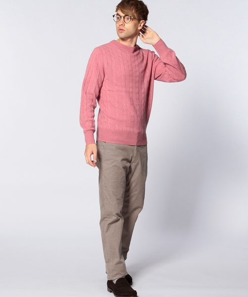 UNITED ARROWS（ユナイテッドアローズ）の「UAS カシミヤケーブル　ハイネックセーター◆（ニット/セーター・メンズ・ホワイト/ブラック/ピンク/オリーブ/コバルトブルー/ネイビー・X-LARGE/SMALL/LARGE/MEDIUM/X-SMALL）」の22枚目の写真