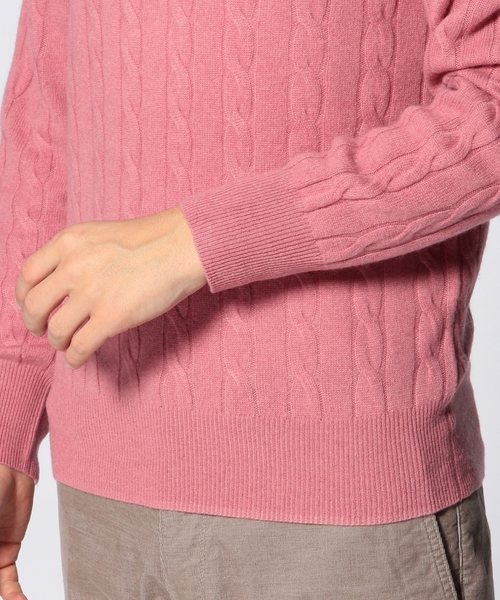 UNITED ARROWS（ユナイテッドアローズ）の「UAS カシミヤケーブル　ハイネックセーター◆（ニット/セーター・メンズ・ホワイト/ブラック/ピンク/オリーブ/コバルトブルー/ネイビー・X-LARGE/SMALL/LARGE/MEDIUM/X-SMALL）」の13枚目の写真