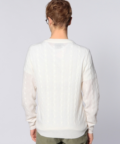 UNITED ARROWS（ユナイテッドアローズ）の「UAS カシミヤケーブル　ハイネックセーター◆（ニット/セーター・メンズ・ホワイト/ブラック/ピンク/オリーブ/コバルトブルー/ネイビー・X-LARGE/SMALL/LARGE/MEDIUM/X-SMALL）」の15枚目の写真