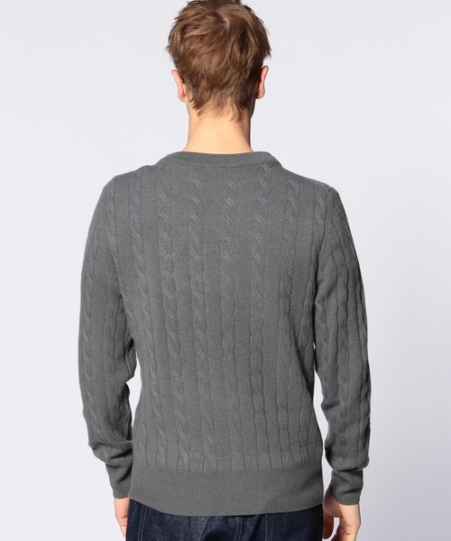 UNITED ARROWS（ユナイテッドアローズ）の「UAS カシミヤケーブル　ハイネックセーター◆（ニット/セーター・メンズ・ホワイト/ブラック/ピンク/オリーブ/コバルトブルー/ネイビー・X-LARGE/SMALL/LARGE/MEDIUM/X-SMALL）」の7枚目の写真