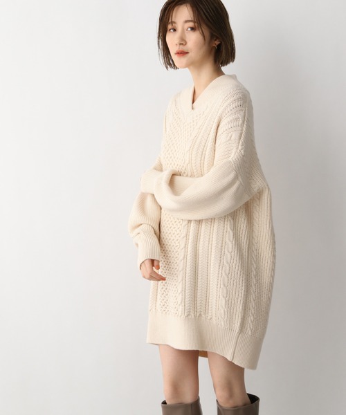 A part by(アパートバイ)の「5GAcWケーブルミニワンピース 237120(ワンピース・レディース・ブラック/アイボリー・FREE)」の19枚目の写真