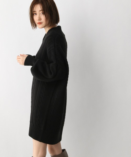 A part by(アパートバイ)の「5GAcWケーブルミニワンピース 237120(ワンピース・レディース・ブラック/アイボリー・FREE)」の20枚目の写真