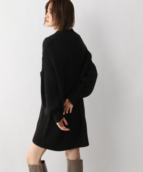 A part by(アパートバイ)の「5GAcWケーブルミニワンピース 237120(ワンピース・レディース・ブラック/アイボリー・FREE)」の10枚目の写真