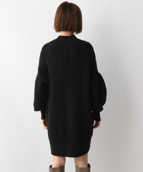 A part by(アパートバイ)の「5GAcWケーブルミニワンピース 237120(ワンピース・レディース・ブラック/アイボリー・FREE)」の5枚目の写真