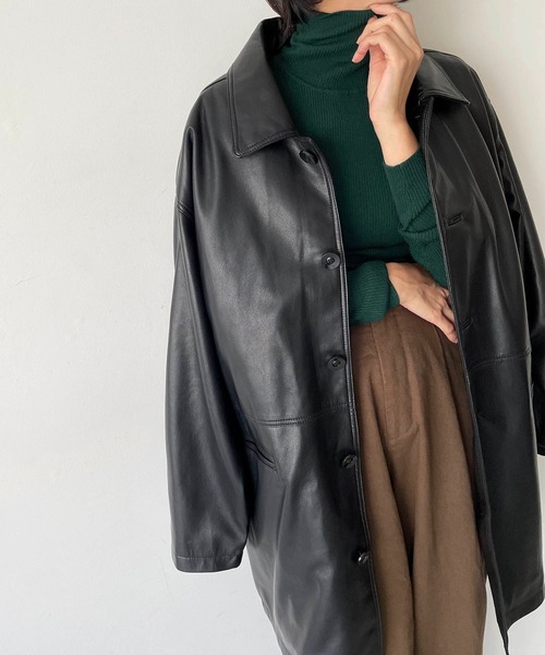 CANAL JEAN（キャナルジーン）の「arc　メリノウールリブタートルニット（ニット/セーター・レディース・ブラック/ブラウン/グリーン/アイボリー・38）」の19枚目の写真