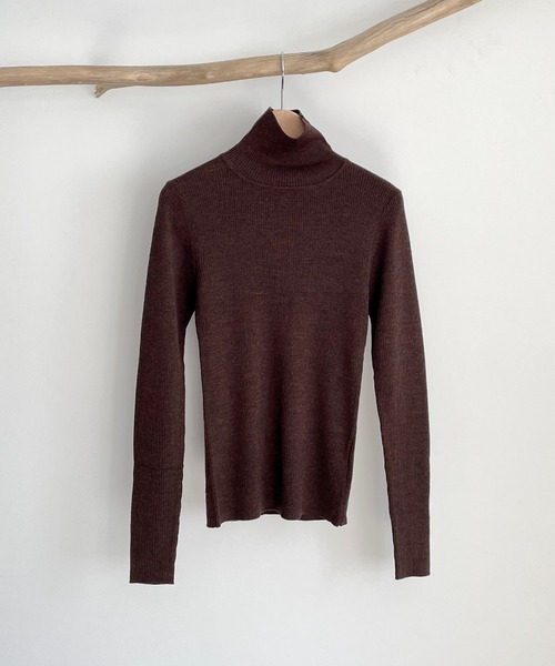 CANAL JEAN（キャナルジーン）の「arc　メリノウールリブタートルニット（ニット/セーター・レディース・ブラック/ブラウン/グリーン/アイボリー・38）」の15枚目の写真