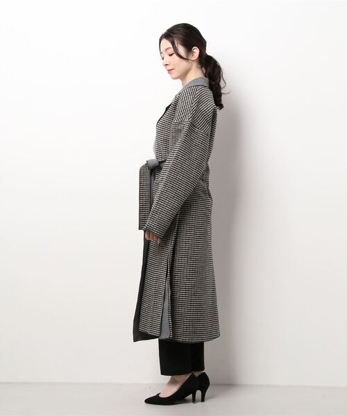 Fashion Letter(ファッションレター)の「チェック柄ロングチェスターコート(チェスターコート・レディース・ブラウン/ブラック・M/L)」の4枚目の写真