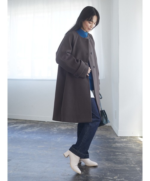 Green　Parks（グリーンパークス）の「圧縮風ミディコート＊（その他アウター・レディース・チャコールグレー/ブラック/ベージュ/パープル/グリーン・FREE）」の6枚目の写真