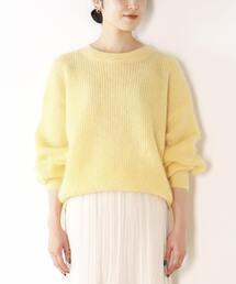 Tiara | 片畔モヘアカラーニット(ニット/セーター)