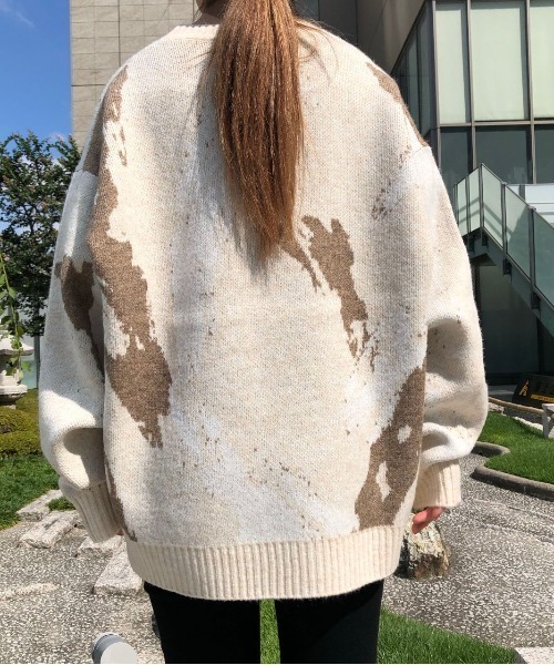 A4A(エーフォーエー)の「A4A/エーフォーエー/ペイントニット(ニット/セーター・レディース・ブラック/ベージュ・FREE)」の10枚目の写真