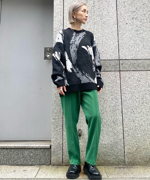 A4A(エーフォーエー)の「A4A/エーフォーエー/ペイントニット(ニット/セーター・レディース・ブラック/ベージュ・FREE)」の7枚目の写真