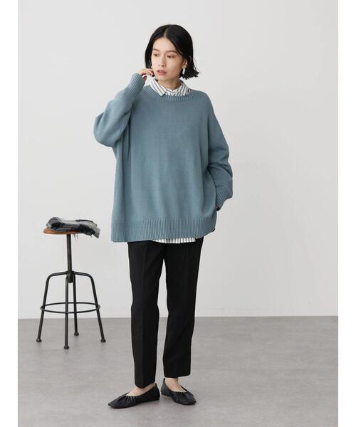 AMERICAN HOLIC（アメリカンホリック）の「サイドスリットクルーネックニットプルオーバー（ニット/セーター・レディース・ブルー/アイボリー/チャコールグレー・M/L）」の13枚目の写真
