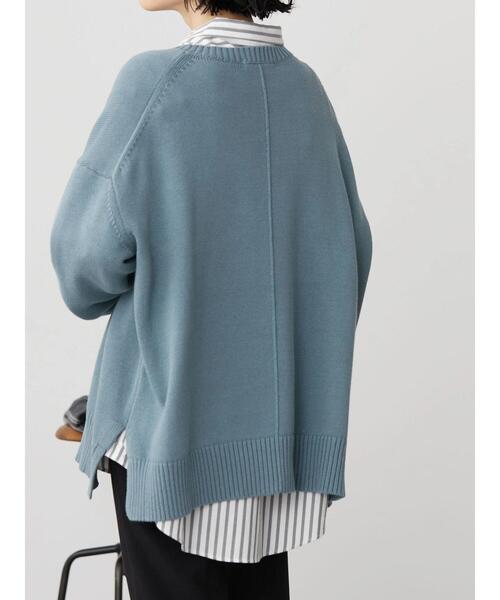 AMERICAN HOLIC（アメリカンホリック）の「サイドスリットクルーネックニットプルオーバー（ニット/セーター・レディース・ブルー/アイボリー/チャコールグレー・M/L）」の15枚目の写真