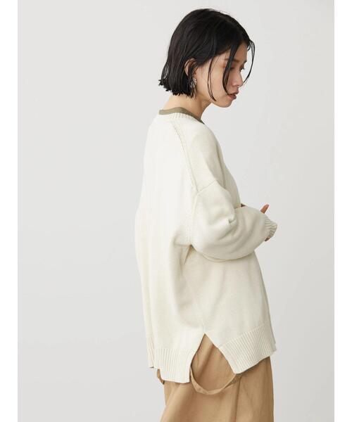 AMERICAN HOLIC（アメリカンホリック）の「サイドスリットクルーネックニットプルオーバー（ニット/セーター・レディース・ブルー/アイボリー/チャコールグレー・M/L）」の16枚目の写真