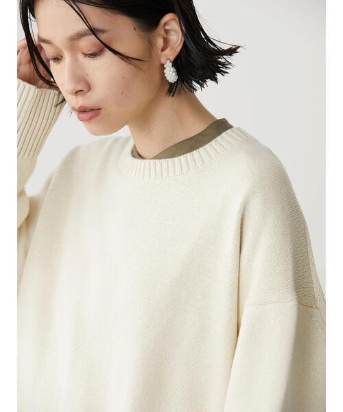 AMERICAN HOLIC（アメリカンホリック）の「サイドスリットクルーネックニットプルオーバー（ニット/セーター・レディース・ブルー/アイボリー/チャコールグレー・M/L）」の18枚目の写真