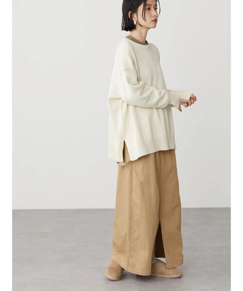 AMERICAN HOLIC（アメリカンホリック）の「サイドスリットクルーネックニットプルオーバー（ニット/セーター・レディース・ブルー/アイボリー/チャコールグレー・M/L）」の22枚目の写真