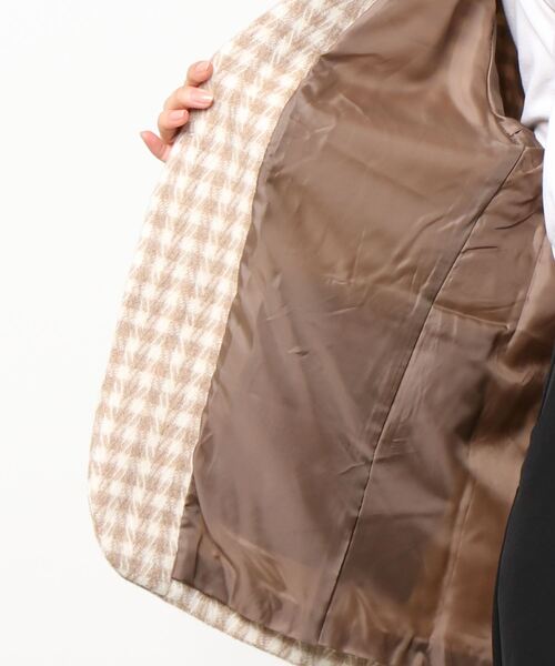 MADEMOISELLE ROPE'（マドモアゼル ロペ）の「【SANSE SANSE】オーバーサイズチェックジャケット（テーラードジャケット・レディース・ベージュ・FREE）」の2枚目の写真