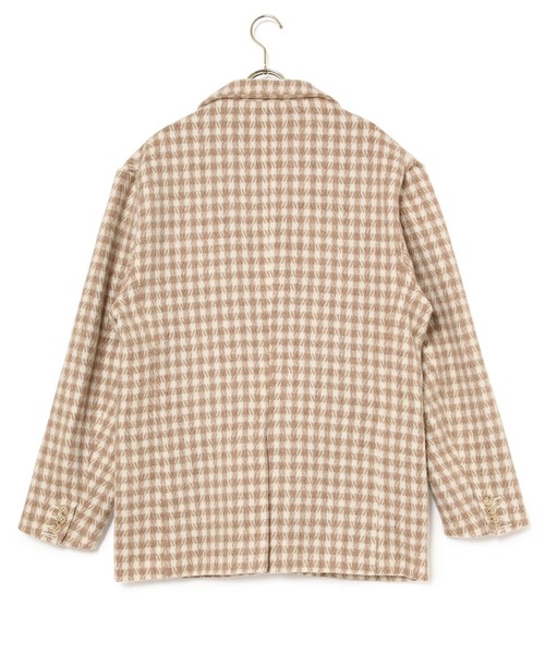 MADEMOISELLE ROPE'（マドモアゼル ロペ）の「【SANSE SANSE】オーバーサイズチェックジャケット（テーラードジャケット・レディース・ベージュ・FREE）」の6枚目の写真