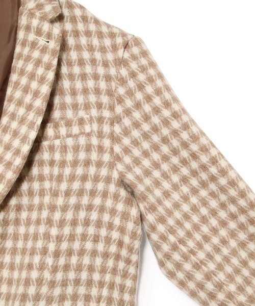 MADEMOISELLE ROPE'（マドモアゼル ロペ）の「【SANSE SANSE】オーバーサイズチェックジャケット（テーラードジャケット・レディース・ベージュ・FREE）」の9枚目の写真