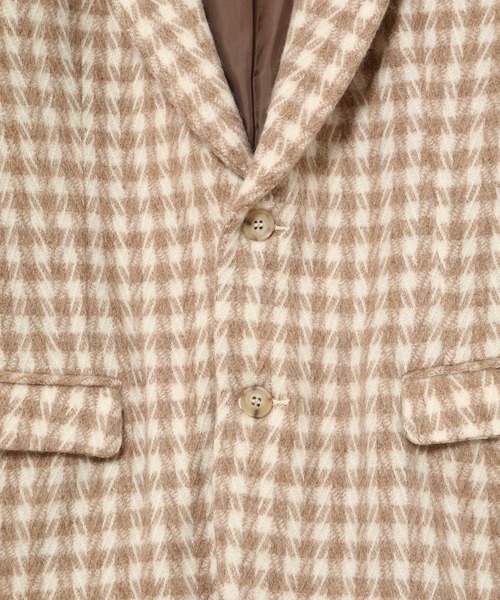 MADEMOISELLE ROPE'（マドモアゼル ロペ）の「【SANSE SANSE】オーバーサイズチェックジャケット（テーラードジャケット・レディース・ベージュ・FREE）」の14枚目の写真