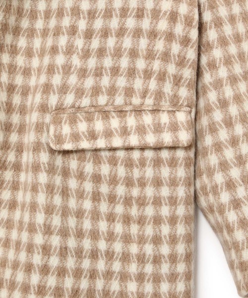 MADEMOISELLE ROPE'（マドモアゼル ロペ）の「【SANSE SANSE】オーバーサイズチェックジャケット（テーラードジャケット・レディース・ベージュ・FREE）」の15枚目の写真