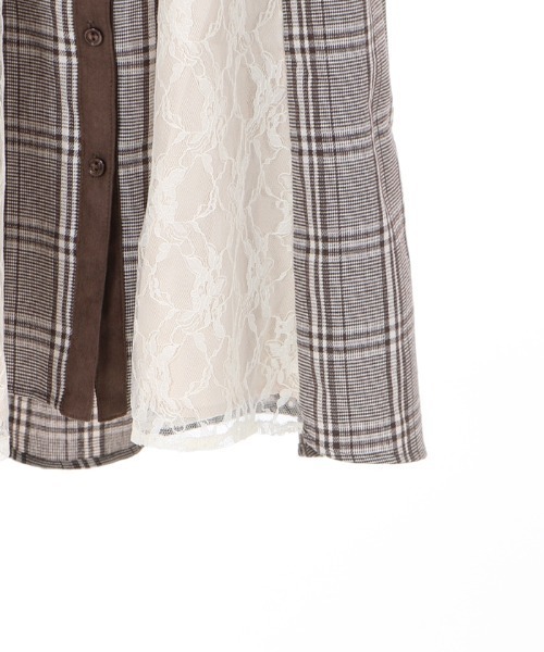 axes femme（アクシーズファム）の「配色シャツワンピース（シャツワンピース・レディース・ブラック/ダークグリーン/ブラウン・MEDIUM）」の10枚目の写真