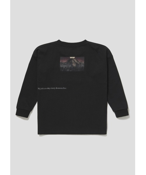 Design Tshirts Store graniph（デザイン　ティーシャツ　ストア　グラニフ）の「冨岡義勇(鬼滅の刃)｜キッズドロップショルダー長袖Tシャツ（Tシャツ/カットソー・キッズ・ブラック・100/110/120/130/140）」の5枚目の写真
