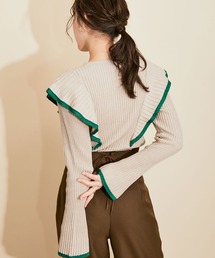 MADEMOISELLE ROPE' | 【セットアップ対応】ラメトリムフリルニットプルオーバー(ニット/セーター)