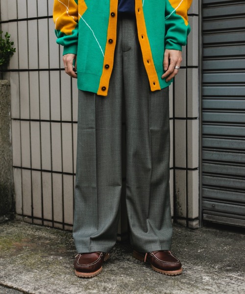 BROKEN BASE(ブロークンベース)の「センタープレススラックス(スラックス・メンズ・グリーン/グレー/ブラック・SMALL/LARGE/MEDIUM)」の1枚目の写真