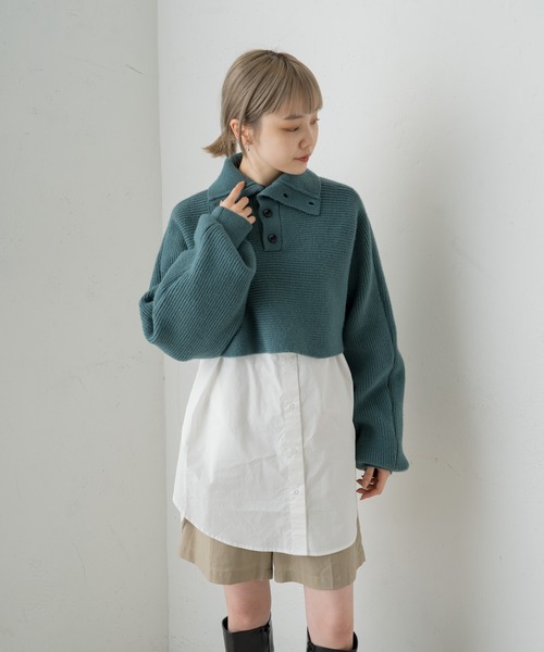 Kastane（カスタネ）の「【新色追加】ハイネッククロップドニット×BIG