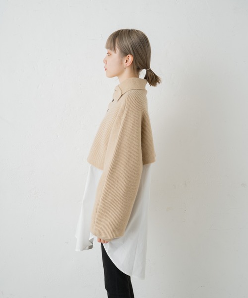 Kastane（カスタネ）の「【新色追加】ハイネッククロップドニット×BIGシャツSET（ニット/セーター・レディース・ダークブラウン/アイボリー/グリーン系その他/ブラック・FREE）」の21枚目の写真