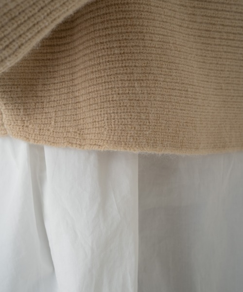 Kastane（カスタネ）の「【新色追加】ハイネッククロップドニット×BIGシャツSET（ニット/セーター・レディース・ダークブラウン/アイボリー/グリーン系その他/ブラック・FREE）」の14枚目の写真