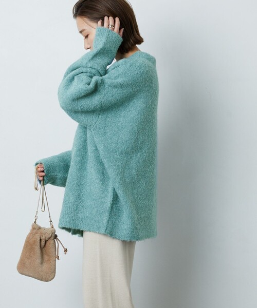 FREAK'S STORE（フリークスストア）の「▽【WEB限定】2WAYループヤーンニットカーディガン（カーディガン/ボレロ・レディース・イエロー/ブルー/ナチュラル/グレー/ピンク・ﾌﾘ-）」の13枚目の写真