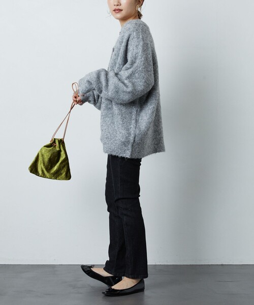 FREAK'S STORE（フリークスストア）の「▽【WEB限定】2WAYループヤーンニットカーディガン（カーディガン/ボレロ・レディース・イエロー/ブルー/ナチュラル/グレー/ピンク・ﾌﾘ-）」の18枚目の写真