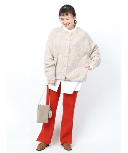 FREAK'S STORE（フリークスストア）の「▽【WEB限定】2WAYループヤーンニットカーディガン（カーディガン/ボレロ・レディース・イエロー/ブルー/ナチュラル/グレー/ピンク・ﾌﾘ-）」の7枚目の写真