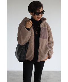 レザーカラーデニムブルゾン / Leather Collar Denim Blouson（デニム