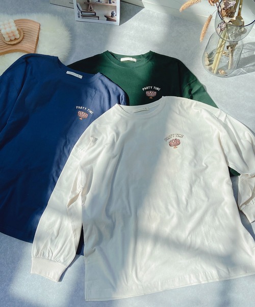 AS KNOW AS PINKY(アズノゥアズピンキー)の「◇ケーキキッズプリントロンT(Tシャツ/カットソー・レディース・ブルー/グリーン/キナリ・FREE)」の6枚目の写真