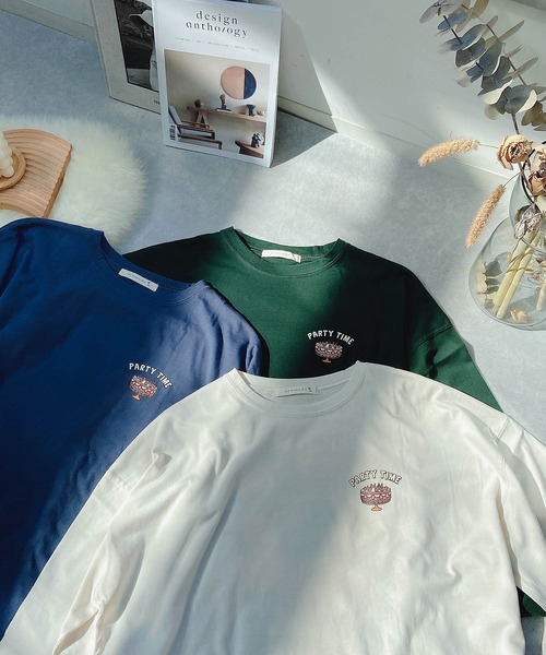 AS KNOW AS PINKY(アズノゥアズピンキー)の「◇ケーキキッズプリントロンT(Tシャツ/カットソー・レディース・ブルー/グリーン/キナリ・FREE)」の16枚目の写真