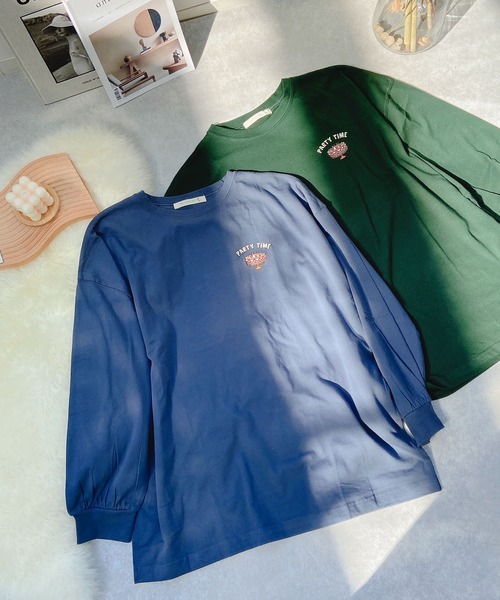 AS KNOW AS PINKY(アズノゥアズピンキー)の「◇ケーキキッズプリントロンT(Tシャツ/カットソー・レディース・ブルー/グリーン/キナリ・FREE)」の14枚目の写真