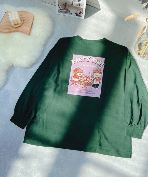 AS KNOW AS PINKY(アズノゥアズピンキー)の「◇ケーキキッズプリントロンT(Tシャツ/カットソー・レディース・ブルー/グリーン/キナリ・FREE)」の13枚目の写真